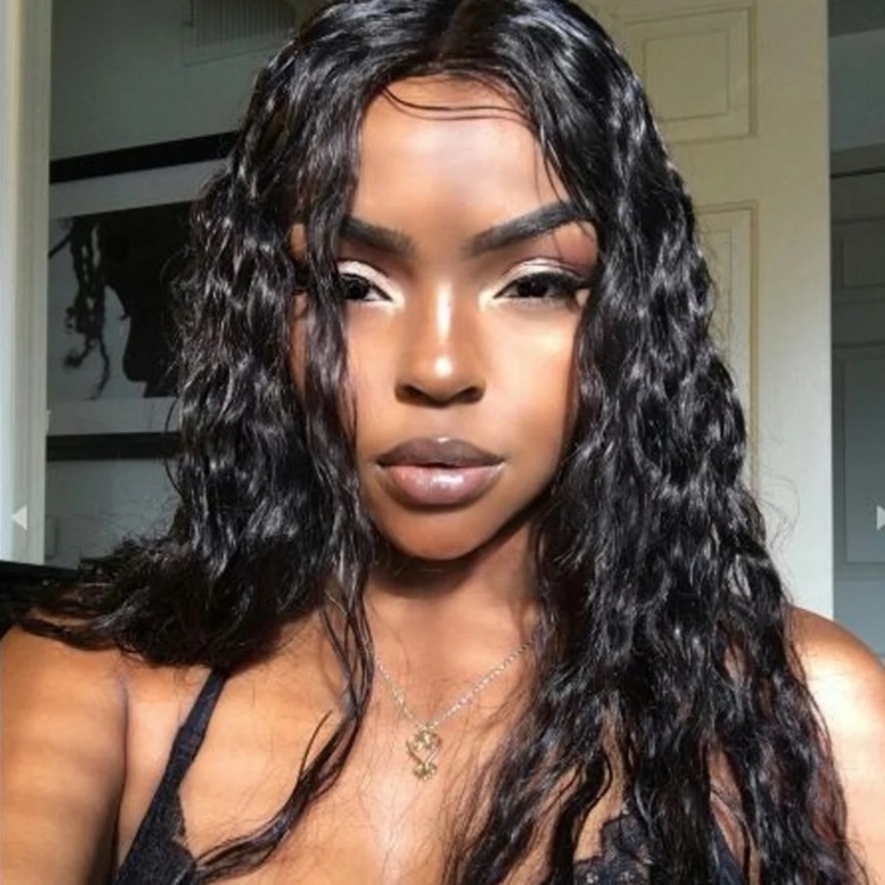 Deep Wave hawaiian  Lace Front Human Hair Wig NEW